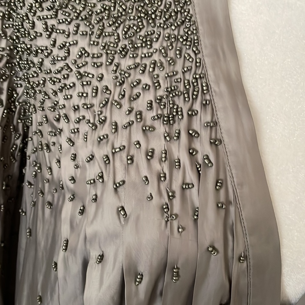 Elizabeth and James Beaded Silver/Gray Blouse - Picture 10 of 12